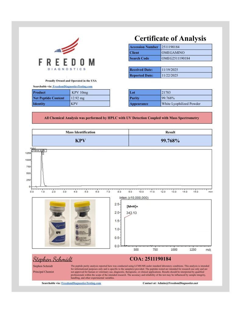 OmA – KPV certificate of analysis — lab scan 4 of 4