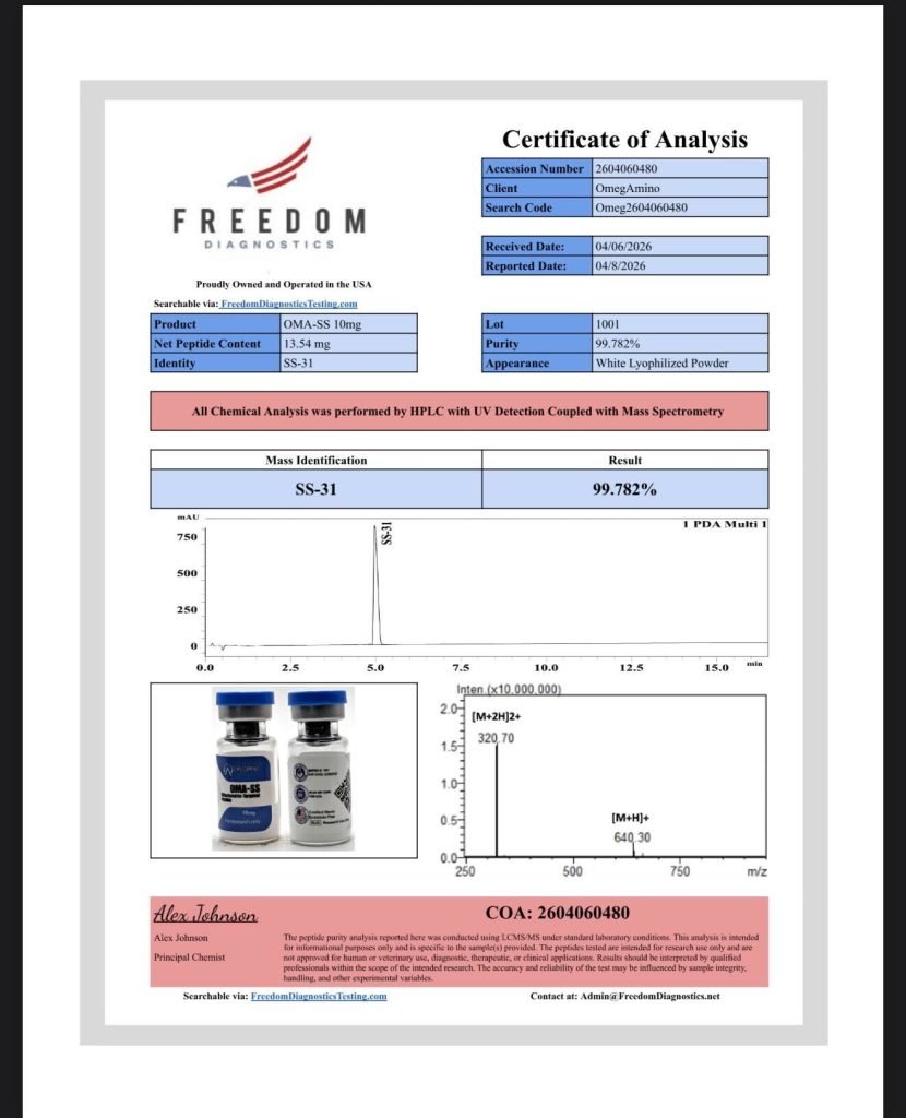 OmA – SS 10 certificate of analysis — lab scan 1 of 2