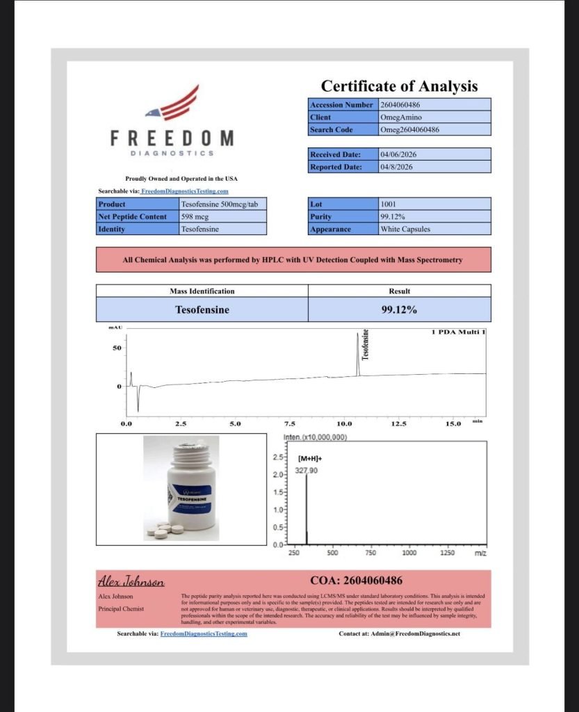 OmA – Tesofensine certificate of analysis — lab scan 2 of 2